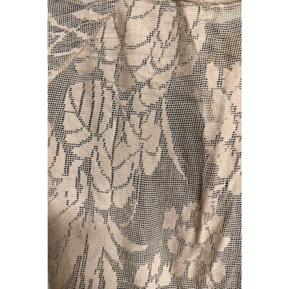 Kimchi Anthropologie Women Babydoll Top Blouse Medium M Tan Lace Bead Sccop New - Picture 6 of 8